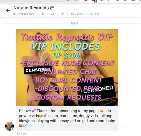 natalie reynold|Natalie Reynolds OnlyFans, Instagram & TikTok